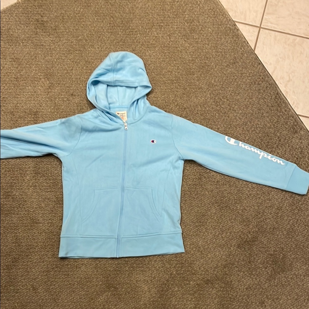 Champion Blue Zip-Up Hoodie Sweatshirt